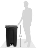 Safco Step-On Indoor Plastic Trash Can for Home & Commercial Use, Hands-Free Disposal, 23 Gallon, Black Safco