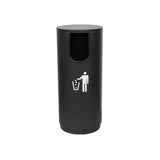 Cylindrical Metal Outdoor Garbage Can with Lid - Durable Waste Container for Garden, Patio
