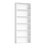 FOTOSOK 6-Tier Open Bookcase and Bookshelf, Freestanding Display Storage Shelves, White