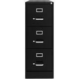Set of 2 3 Drawer - Letter Width - Vertical File Cabinet - Black
