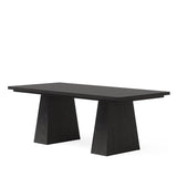 63-Inch Executive Desk, Large Office Computer Desk with Double Pedestal, Modern Simple Workstations Writing Table, Black