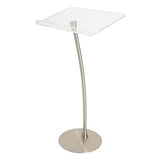 Portable Curved Black Lectern Podium Stand - Slish Acrylic Presentation Stand for Classroom, Church, Speech