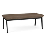 Waiting Room 18.5" 2-Seat Bench/Black Steel/Brown
