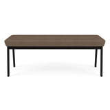 Waiting Room 18.5" 2-Seat Bench/Black Steel/Brown