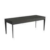 zhongxlla Standing Desk, Solid Wood Writing Desk Smoky Color, Modern Home Office Table for Workspace