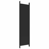 Zexlorith 5-Panel Room Divider, Fabric Partition Screen Black 98.4x78.7 in
