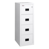 FireKing Turtle Vertical 4 Drawer Fire Rated File Cabinet, Arctic White