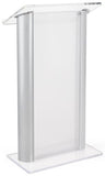 Displays2go Acrylic Podium with Frosted Panel, Modern Church Lectern, Rubber Feet