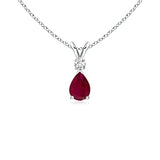 Angara Ruby Teardrop Necklace
