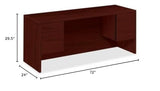 10500 Series Computer Desk with 3/4" Height Pedestals Finish: Mahogany