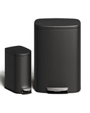 13 gal (50 L) and 2.6 gal (10 L) Metal Trash Can Combo Set, Rustproof Garbage Can with Lid