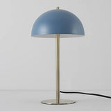 Globe Electric 52942 15" Blue Desk Lamp with Brass Accents, in-Line On/Off Rocker Switch, Ideal for Bedroom, Office Decor