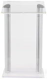 Displays2go Acrylic Podium with Frosted Panel, Modern Church Lectern, Rubber Feet