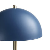 Globe Electric 52942 15" Blue Desk Lamp with Brass Accents, in-Line On/Off Rocker Switch, Ideal for Bedroom, Office Decor