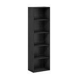Furinno LUDER Book Shelf, 5-Cube Bookshelf, Bookcase with Open Shelf, 9.4 x 15.8 x 52, for Living Room, Bedroom, Home Office, Blackwood