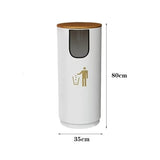 Cylindrical Metal Outdoor Garbage Can with Lid - Durable Waste Container for Garden, Patio