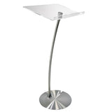 Arc 1 Stainless Steel and Acrylic Podium, Pulpit or Lectern with Side Table