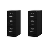Set of 2 3 Drawer - Letter Width - Vertical File Cabinet - Black