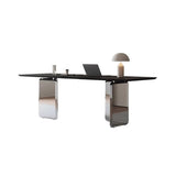 zhongxlla Standing Desk, Modern Home Office Desk with Outlets, Stainless