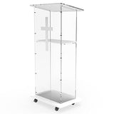 FixtureDisplays® Clear Acrylic Podium Pulpit Lectern 23X16X46.3" Christian with Optional