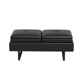 Waiting Room Bench with Storage, 2-seat Black Waiting Room Chair