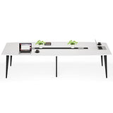 8FT Conference Table, 94.48L x 47.24W x 29.52H Inches Large Boat Shaped Meeting Seminar Table with Cable Grommets