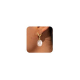 YOIHUR Pearl Earrings for Women, 14K Gold Plated Pearl Drop Dangle Earrings Zircon Stud Earrings Trendy Hypoallergenic Wedding Gold Hoop Earrings Bridesmaid Jewelry Gift