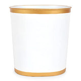Jaye's Studio Mattie Decorative White and Gold Bathroom Trash Can