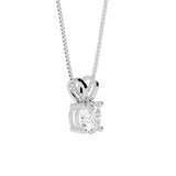 0.5 to 10 Carat 14K White Gold Lab Grown Diamond Solitaire Pendant Necklace