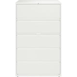 Pemberly Row 42-in Wide 5 Drawer Metal Lateral Filing Cabinet, White Finish