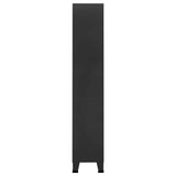 Zexlorith Industrial Bookshelf, Steel Book Cabinet with 2 Doors & 3