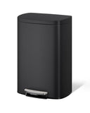 Large Rustproof Garbage Can for Kitchen, Step-on Trash Bin with Inner Bucket, Rear Handle, Soft Close Lid