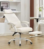 Ergonomic Office Chair with Footrest Home Office Desk Chair with Headrest and Backrest 90-135 Adjustable Mesh Qulomvs