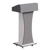 Podium Lectern Stand, Wooden Podium Stand with Wheels, Stable Pulpit with Privacy Pane