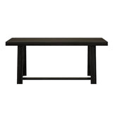 Plank+Beam 72 Inch Farmhouse Dining Table, Solid Wood Rustic Kitchen Table, Large Wooden Rectangular Dinner Table for Dining Room, Black