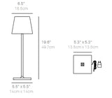 Zafferano, Poldina L Desk Lamp, Portable and Rechargeable Table Lamp with Touch Controls, Suitable for Indoor and Outdoor