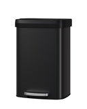 Large Garbage Can for Kitchen, Rustproof Step-on Kitchen Metal Trash Bin with Liner Rim, Rear Handle, Soft Close Plastic Lid