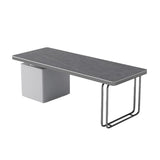 zhongxlla Standing Desk, Office Desk with Gray Rock Slab Top, Spacious