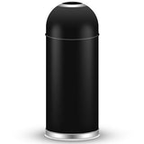 Max Manufacturing Large Commercial 75L/ 20 Gallon Trash Can - Premium Black Steel Open Top Trash Bin for Home, Office & Restaurant