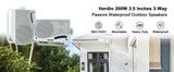 Herdio 3.5'' 2PCS Passive Outdoor Speakers Wired Waterproof 200W 3 Way Premium Mountable Wall Mount