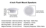 Herdio 4 Inch 160W Home In-Wall Ceiling Waterproof Speaker Surround Sound Speaker for Kitchen Bathroom