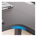 zhongxlla Standing Desk, Adjustable Height L-Shaped Leather PC Desk