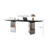 zhongxlla Standing Desk, Modern Home Office Desk with Outlets, Stainless