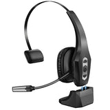 Trucker Bluetooth Headset with Charging Base, Wireless Hands-Free Headset with Noise Canceling Mic & Mute Button