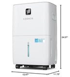 Kesnos 150 Pints Dehumidifier for Basement & Home with Drain Hose, Front LED Display and 2.11 Gal Water Tank, Ideal for Spaces up to 7,500 Sq. Ft., Featuring Auto Defrost & Timer