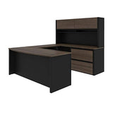 Bestar Connexion 72W U-Shaped Executive Desk with Lateral File Cabinet