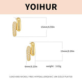 YOIHUR Gold Studs Earrings for Women Dainty Cubic Zirconia Flat Back Earrings 14K Plated Hypoallergenic Lightweight Minimalist Gold Earrings Jewelry Gifts for Women