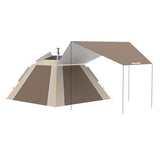 Golabs 3 Person Camping Tent w/ 9.5x8.5 ft Canopy, 3-Minute Setup by Pre-Attached Pole, PU1500mm Waterproof, 4 Side Mesh Tent Top & Door & Ventilation, Portable Family Tent w/Carry Bag & Pocket & Hook