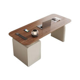 zhongxlla Standing Desk, Modern Study Writing Desk, Home Office with 3 Storage Drawers