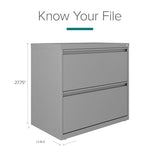 Hirsh 30 inch W 2 Drawer Metal Lateral 101 File Cabinet Arctic Silver